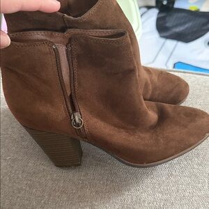 Merona Chestnut Suede Ankle Booties